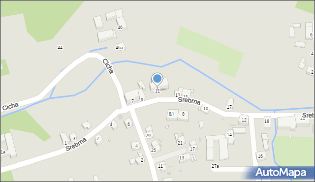 Nowa Ruda, Srebrna, 11, mapa Nowa Ruda