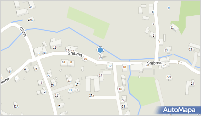 Nowa Ruda, Srebrna, 17, mapa Nowa Ruda