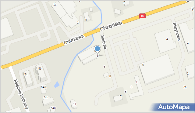 Nowa Wieś, Srebrna, 4, mapa Nowa Wieś