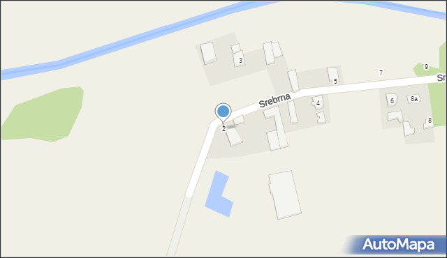 Nużewo, Srebrna, 2, mapa Nużewo