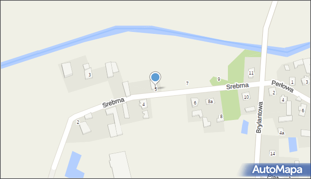 Nużewo, Srebrna, 5, mapa Nużewo
