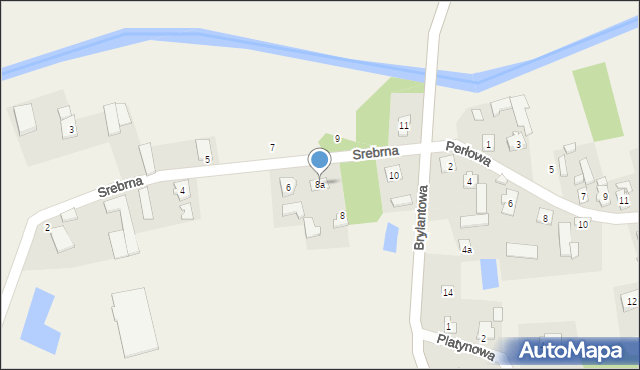 Nużewo, Srebrna, 8a, mapa Nużewo