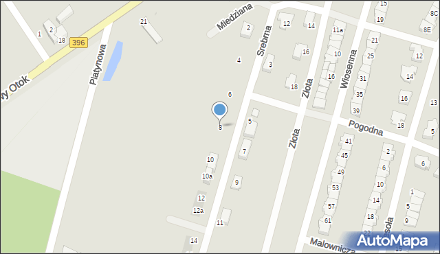 Oława, Srebrna, 8, mapa Oława