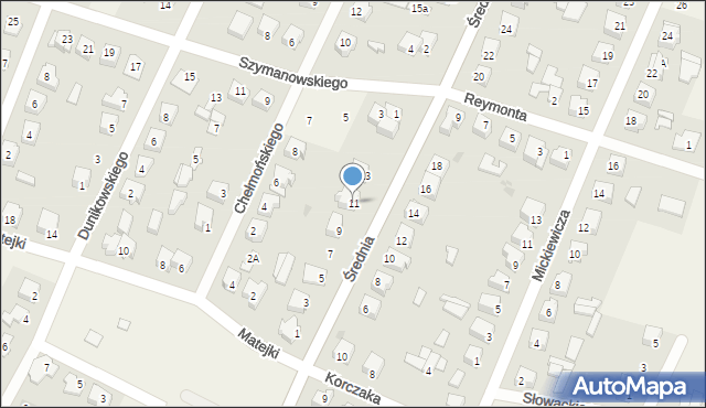 Olszewo-Borki, Średnia, 11, mapa Olszewo-Borki