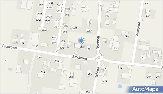 Opacz-Kolonia, Środkowa, 26A, mapa Opacz-Kolonia