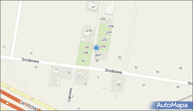 Opacz-Kolonia, Środkowa, 66A, mapa Opacz-Kolonia
