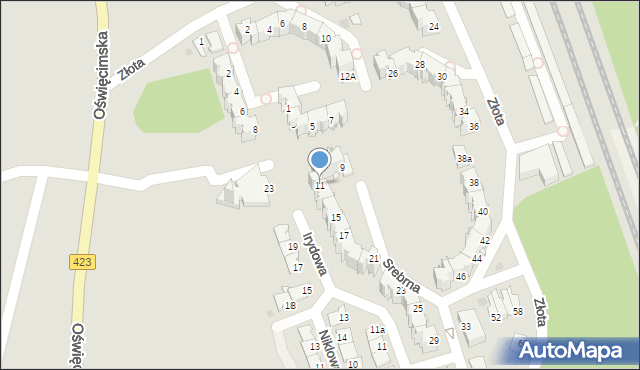 Opole, Srebrna, 11, mapa Opola