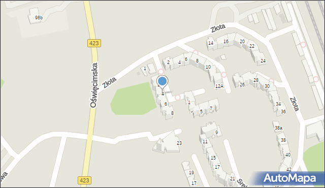 Opole, Srebrna, 4, mapa Opola