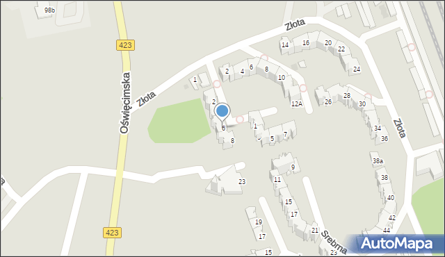 Opole, Srebrna, 6, mapa Opola