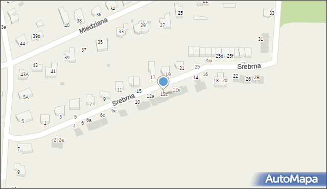 Osiek, Srebrna, 12c, mapa Osiek