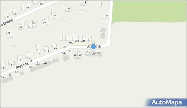 Osiek, Srebrna, 26, mapa Osiek