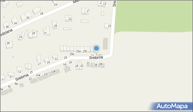 Osiek, Srebrna, 29, mapa Osiek