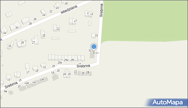 Osiek, Srebrna, 31a, mapa Osiek