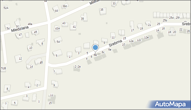 Osiek, Srebrna, 6a, mapa Osiek