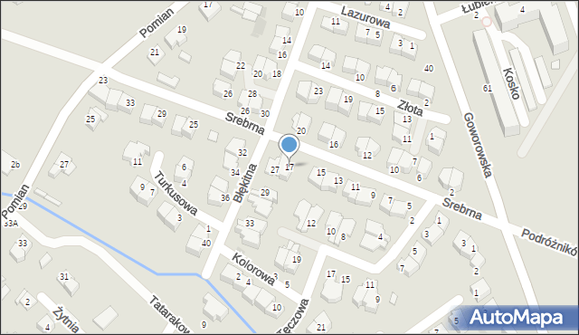 Ostrołęka, Srebrna, 17, mapa Ostrołęka
