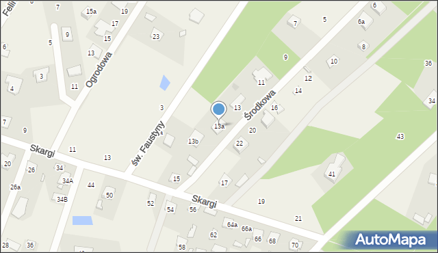Ostrówek, Środkowa, 13a, mapa Ostrówek