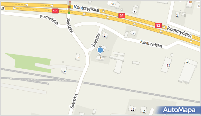 Paczkowo, Średzka, 3, mapa Paczkowo