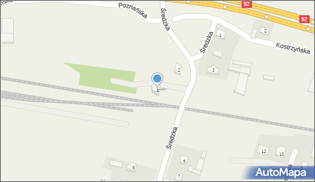 Paczkowo, Średzka, 4, mapa Paczkowo