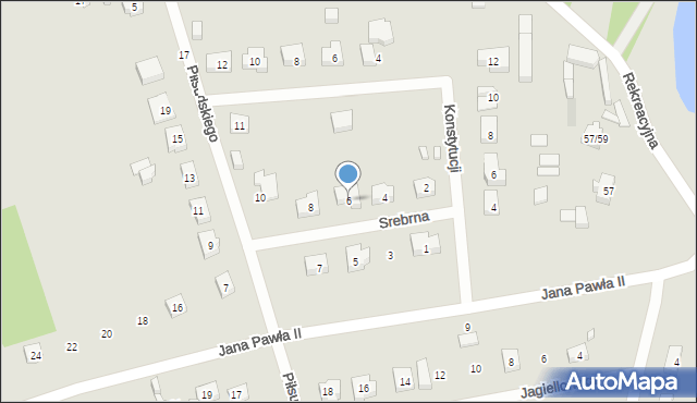 Pajęczno, Srebrna, 6, mapa Pajęczno
