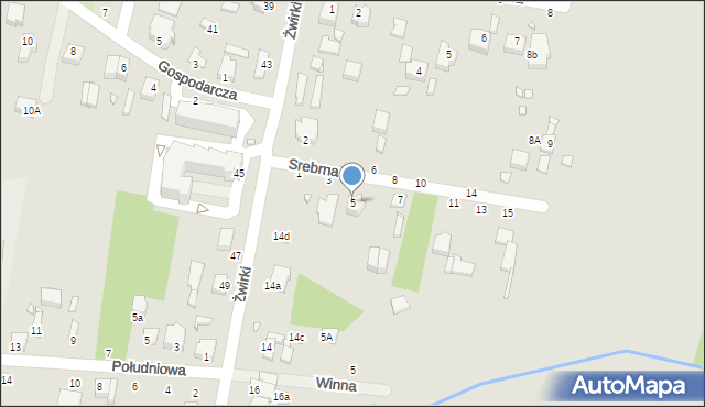 Piotrków Trybunalski, Srebrna, 5, mapa Piotrków Trybunalski