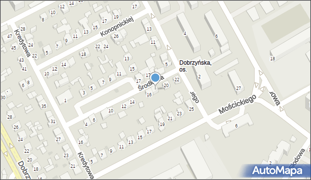 Płock, Środkowa, 18, mapa Płock