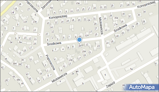 Płońsk, Środkowa, 10, mapa Płońsk