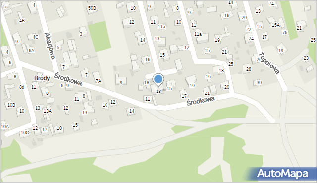 Pomiechówek, Środkowa, 13, mapa Pomiechówek