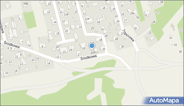 Pomiechówek, Środkowa, 21, mapa Pomiechówek