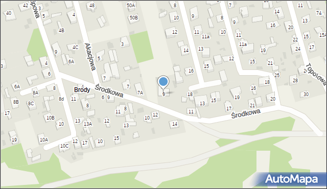 Pomiechówek, Środkowa, 9, mapa Pomiechówek