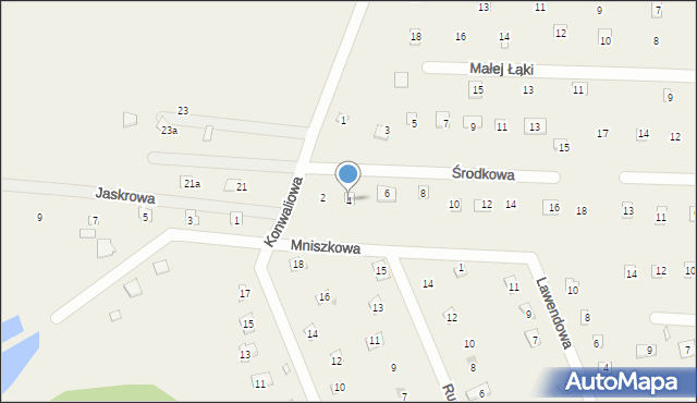 Popowo-Parcele, Środkowa, 4, mapa Popowo-Parcele
