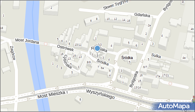 Poznań, Śródka, 2, mapa Poznania