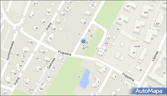 Pruszków, Srebrna, 36, mapa Pruszków