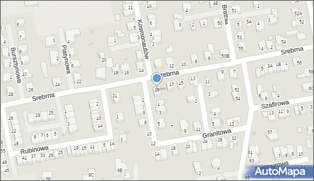 Pszczyna, Srebrna, 19, mapa Pszczyny