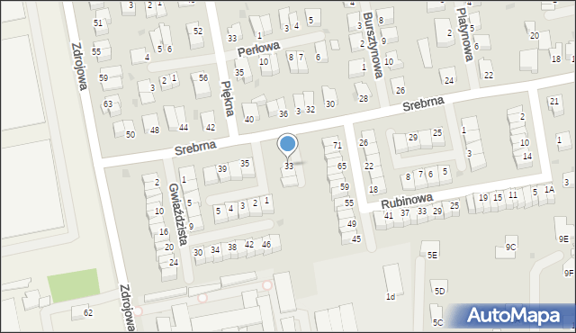 Pszczyna, Srebrna, 33, mapa Pszczyny