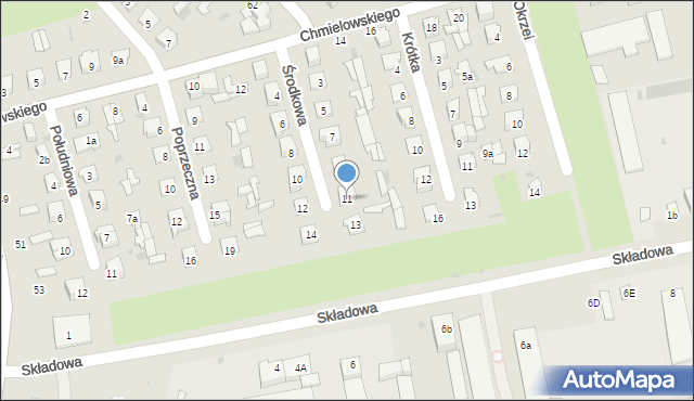 Puławy, Środkowa, 11, mapa Puław
