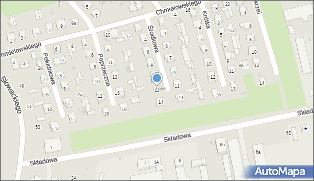 Puławy, Środkowa, 12, mapa Puław