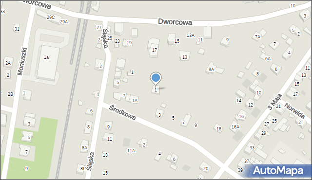 Puszczykowo, Środkowa, 1, mapa Puszczykowo