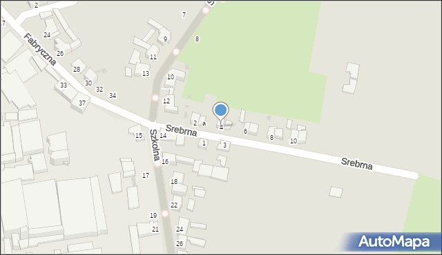 Racibórz, Srebrna, 4, mapa Racibórz