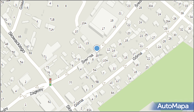 Radom, Średnia, 10, mapa Radomia