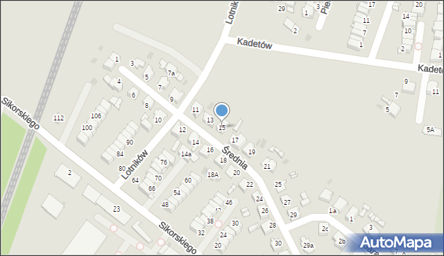 Radzionków, Średnia, 15, mapa Radzionków