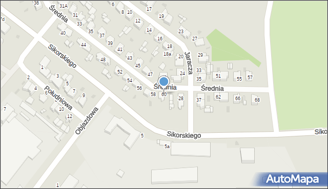 Radzionków, Średnia, 60, mapa Radzionków