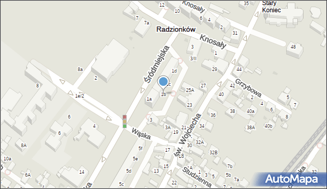 Radzionków, Śródmiejska, 1b, mapa Radzionków