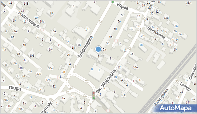 Radzionków, Śródmiejska, 7, mapa Radzionków