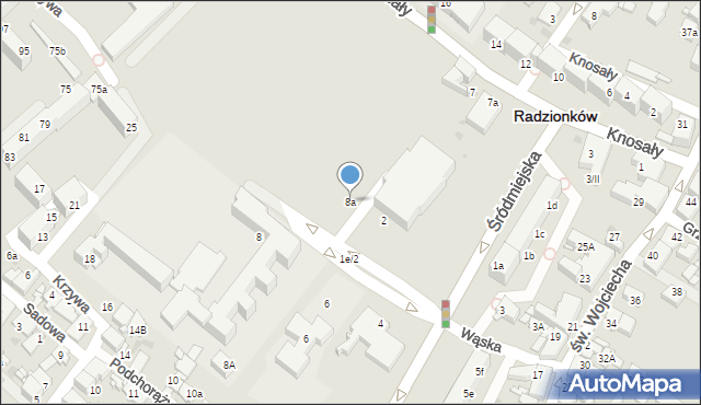 Radzionków, Śródmiejska, 8a, mapa Radzionków