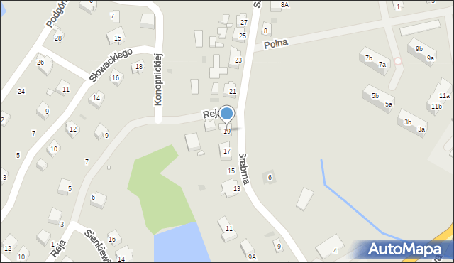 Recz, Srebrna, 19, mapa Recz