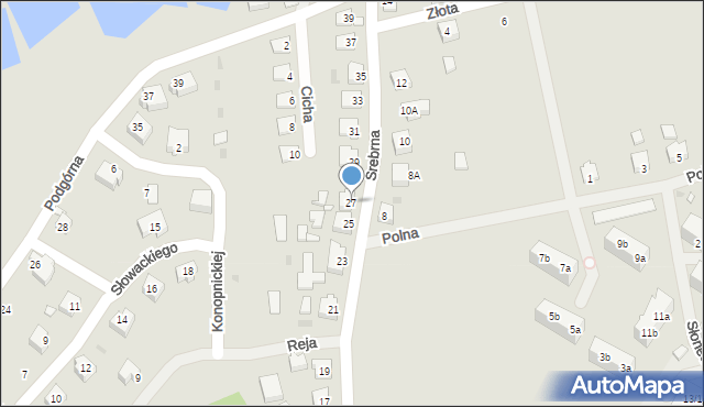 Recz, Srebrna, 27, mapa Recz