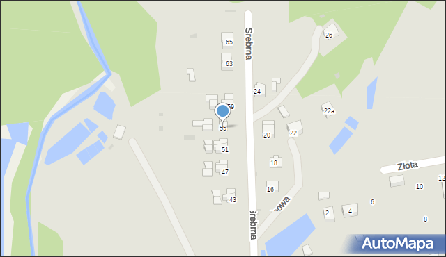 Recz, Srebrna, 55, mapa Recz