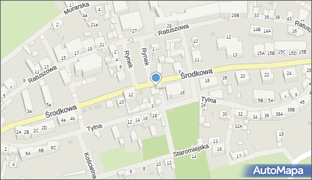 Recz, Środkowa, 14, mapa Recz