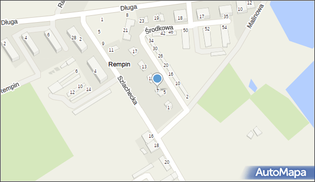 Rempin, Środkowa, 7, mapa Rempin
