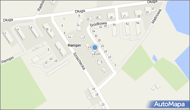 Rempin, Środkowa, 9, mapa Rempin